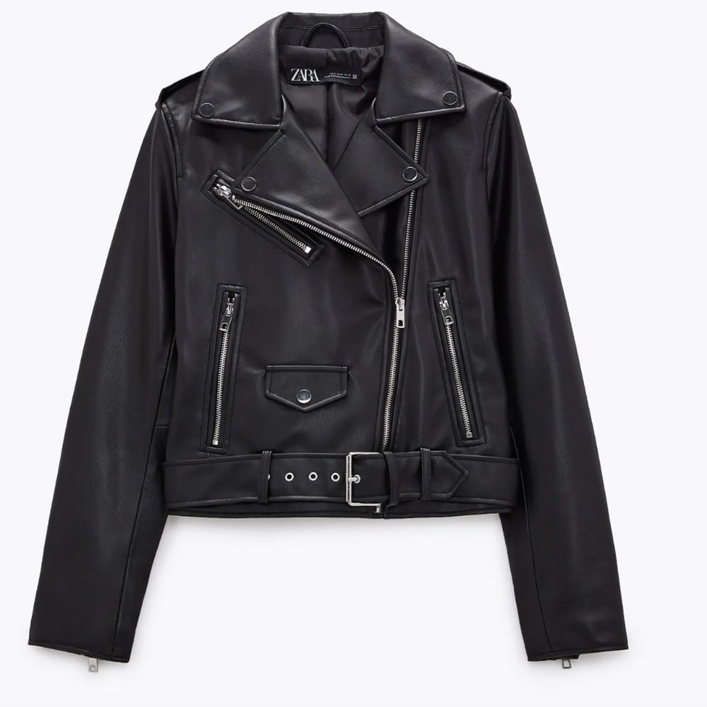 Zara Faux Leather Biker Jacket NWT S
